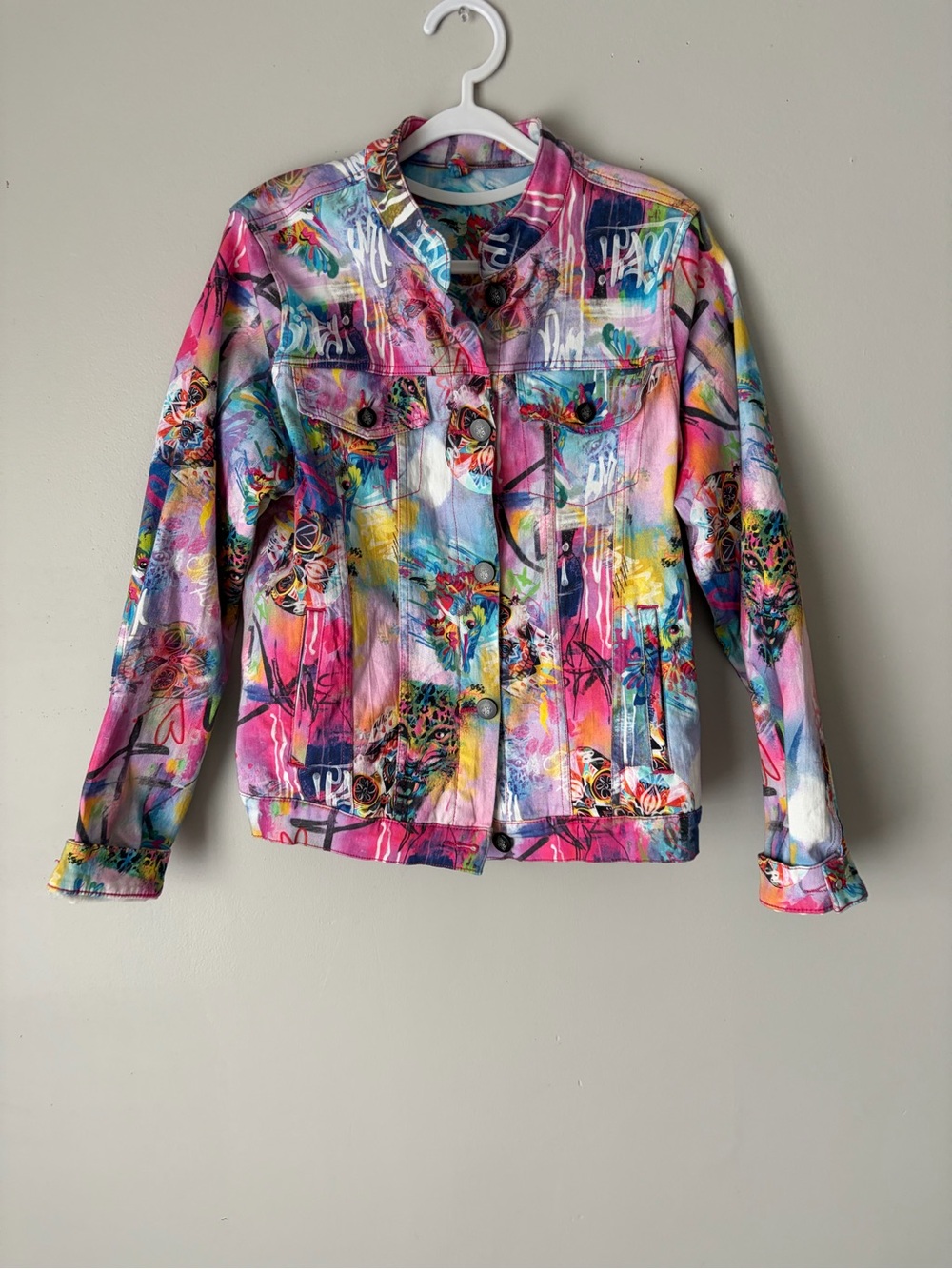 Ay Güey! graffiti-style denim jacket